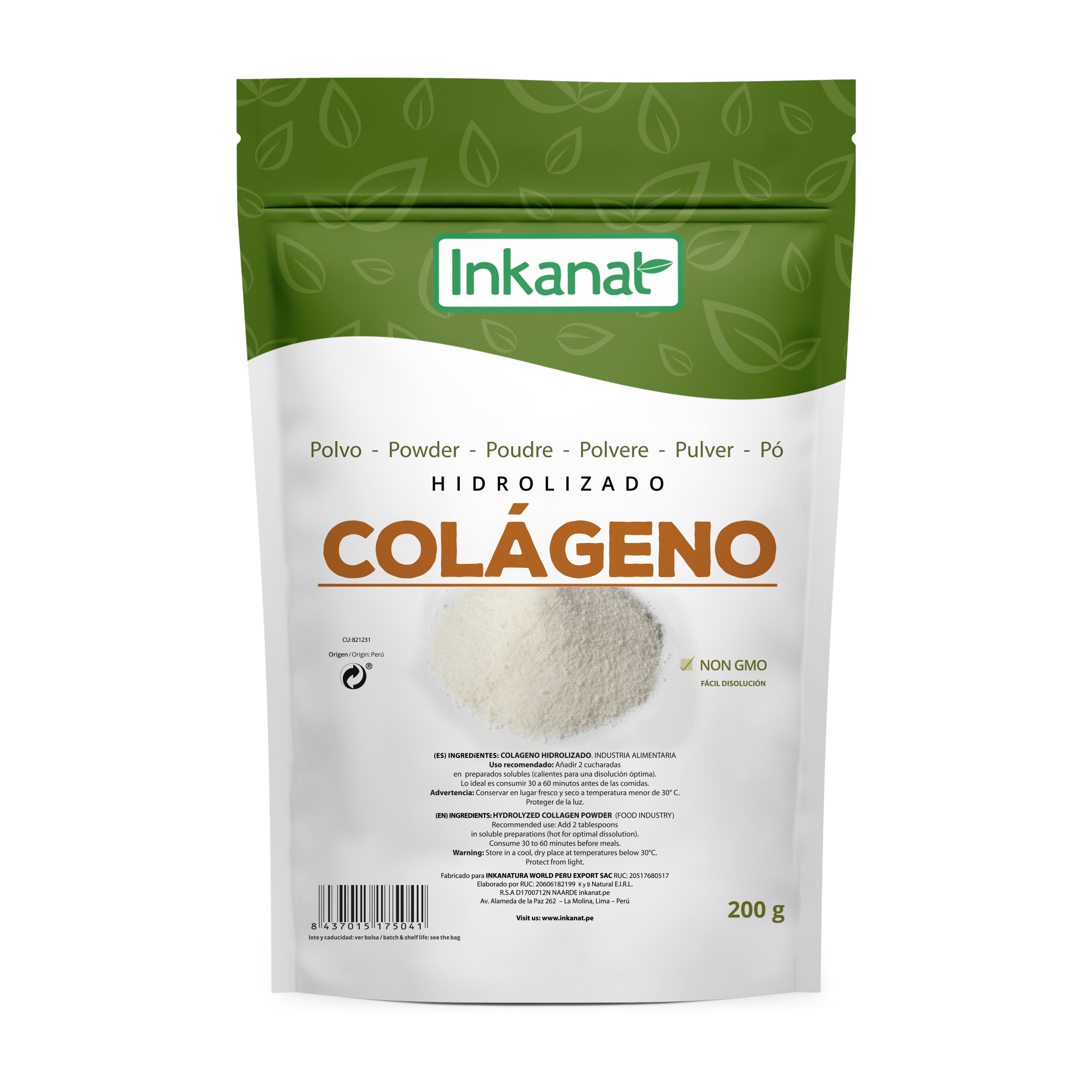 Colágeno en polvo Inkanat, 200 gr