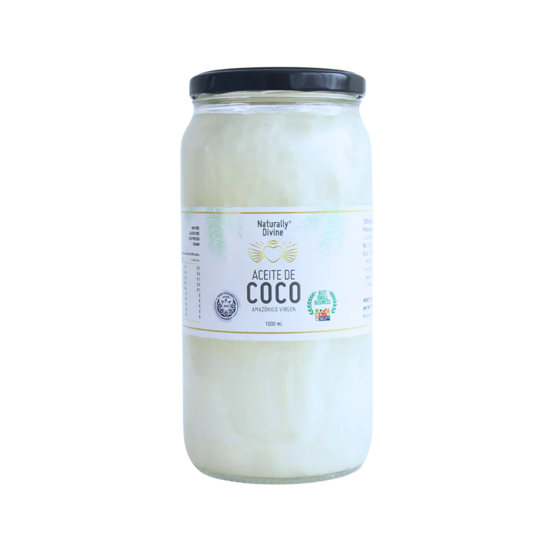 Aceite de coco amazónico extra virgen Naturally Divine, 1000 ml
