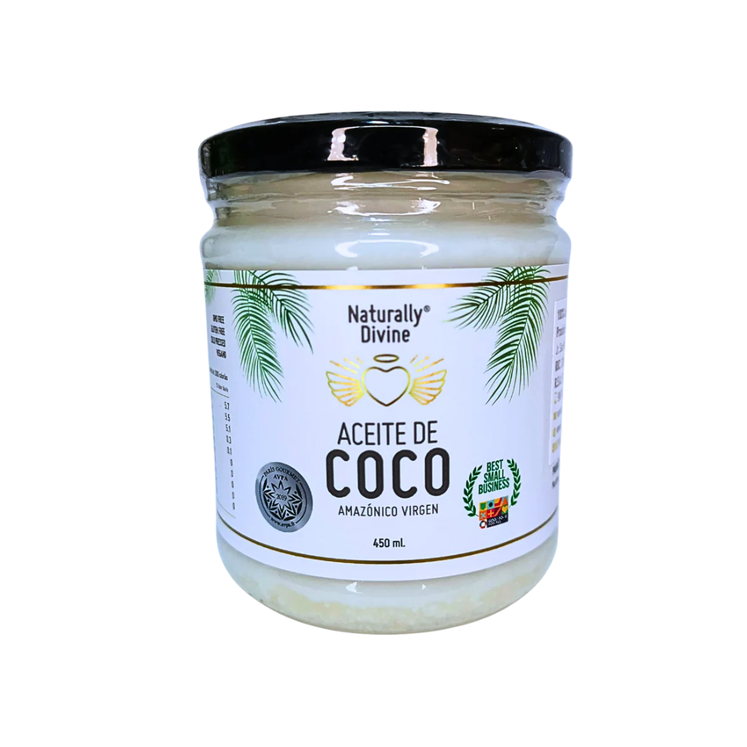 Aceite de coco amazónico extra virgen Naturally Divine, 680 ml