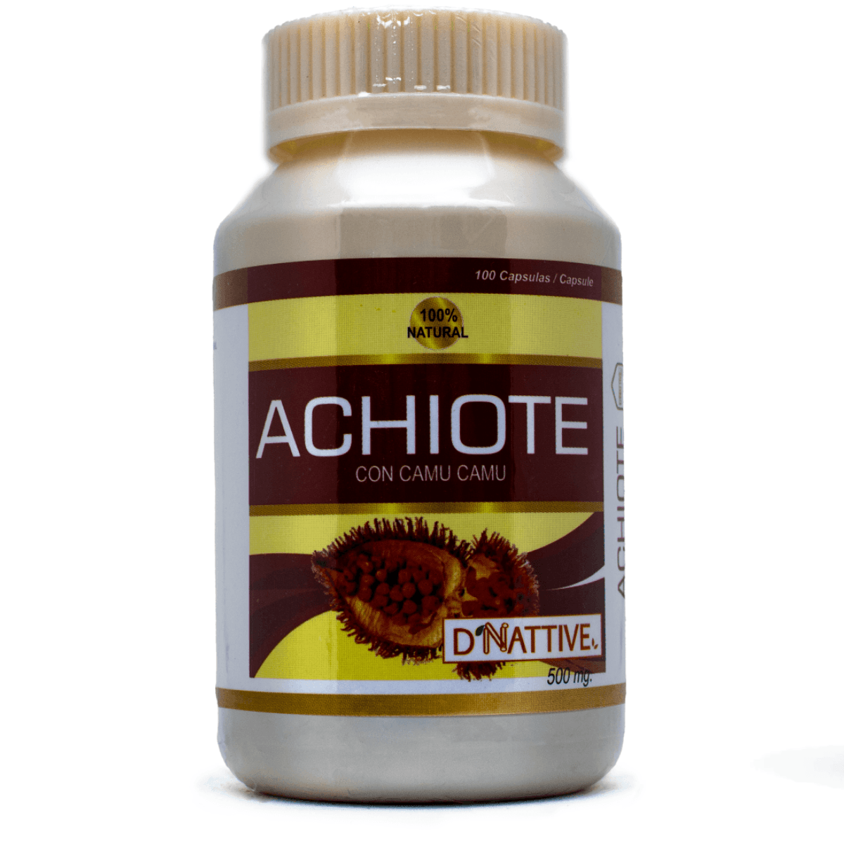 Achiote con camu camu 100 cápsulas D'Nattive, 500 mg