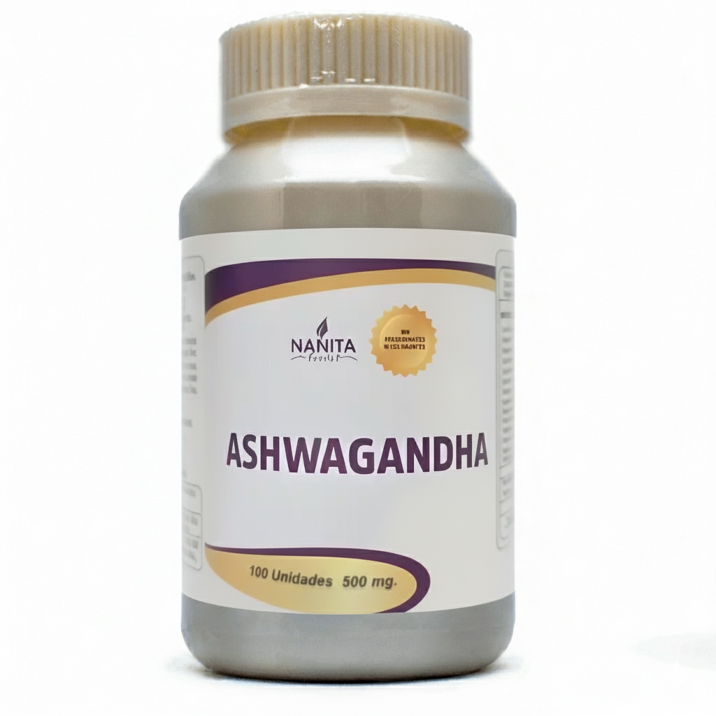 Ashwagandha 100 cápsulas Nanita Foods, 500 mg