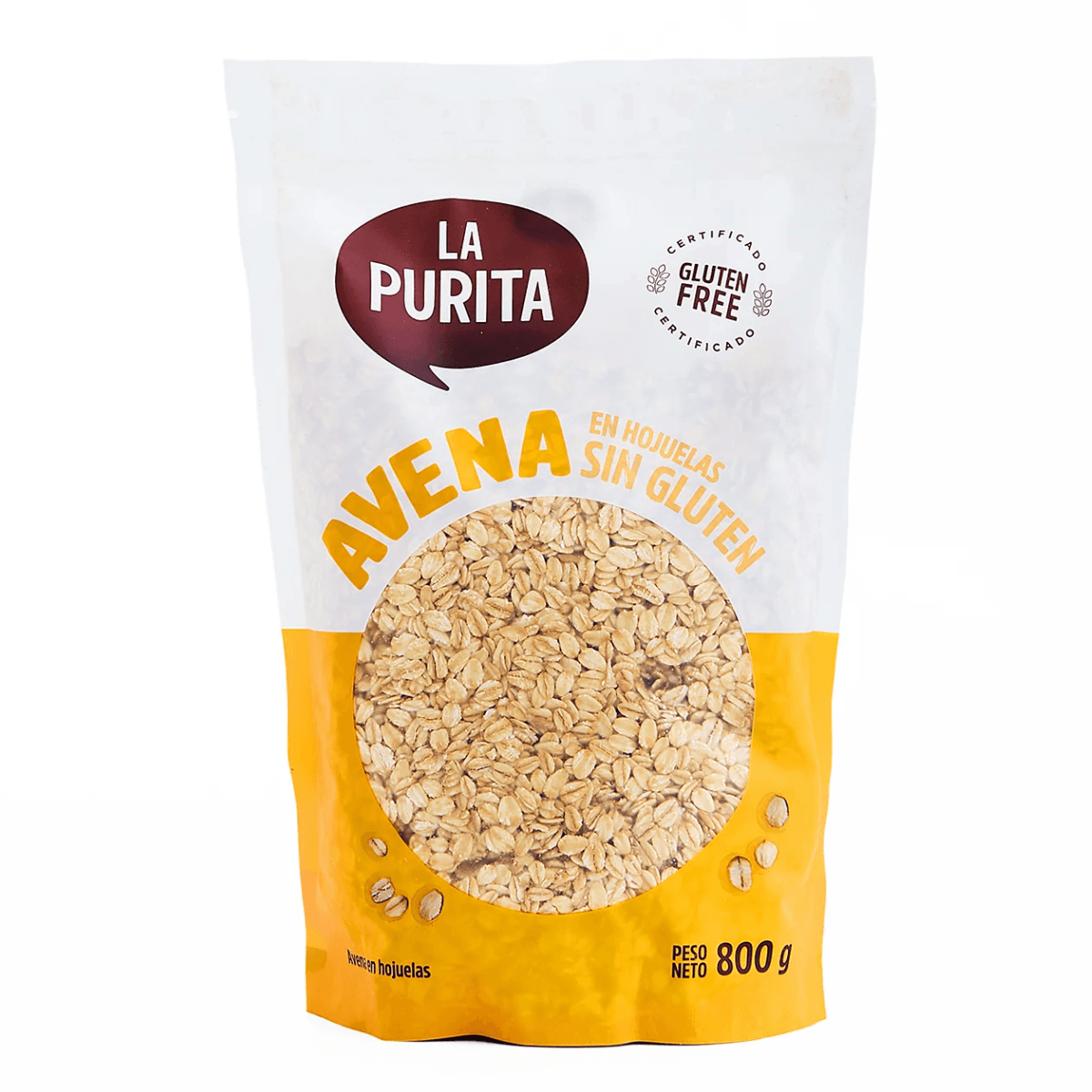 Avena en hojuelas sin gluten La Purita, 800 gr