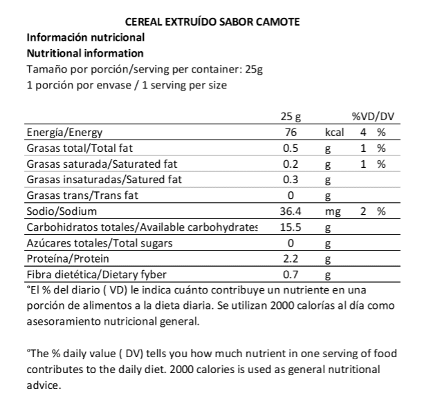 Baby puffs sabor camote QFoods, 25 gr