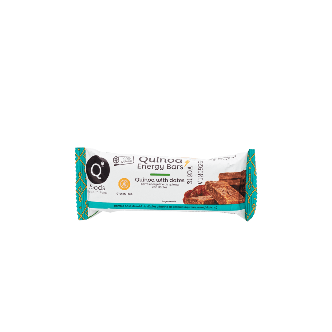 Barra energética de quinua con dátiles QFoods, 80 gr
