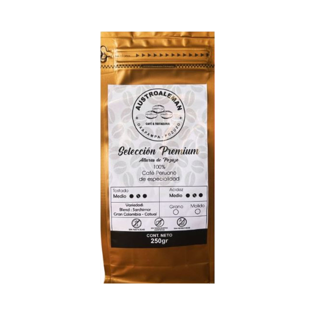 Café selección premiun molido Austroaleman, 250 gr