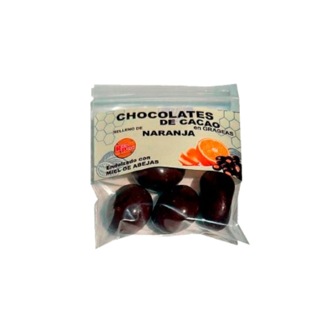 Chocolates en grageas rellenos de naranja, Rico Perú