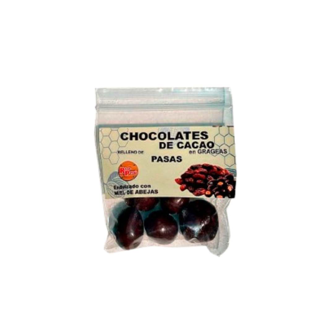 Chocolates en grageas rellenos de pasas, Rico Perú