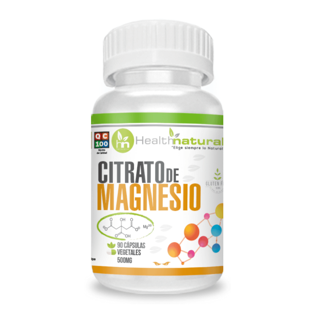 Citrato de magnesio 90 cápsulas Health Natural, 500 mg