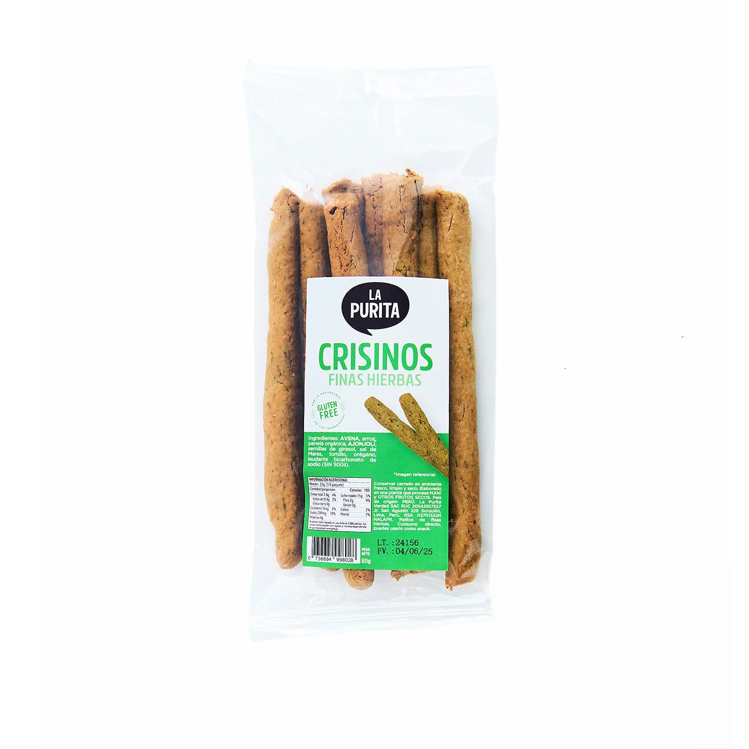 Crisinos de finas hierbas La Purita, 80 gr