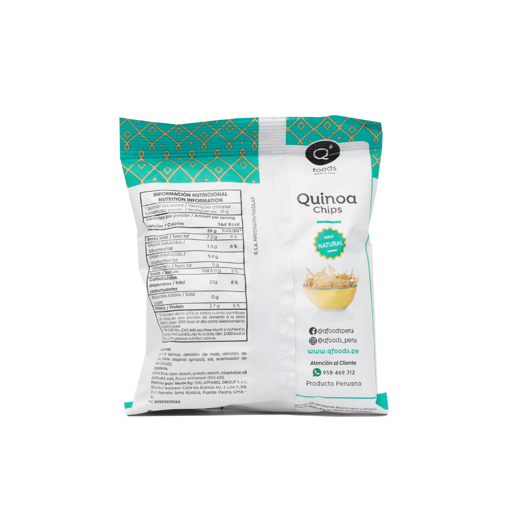 Chips de quinua sabor natural, QFoods