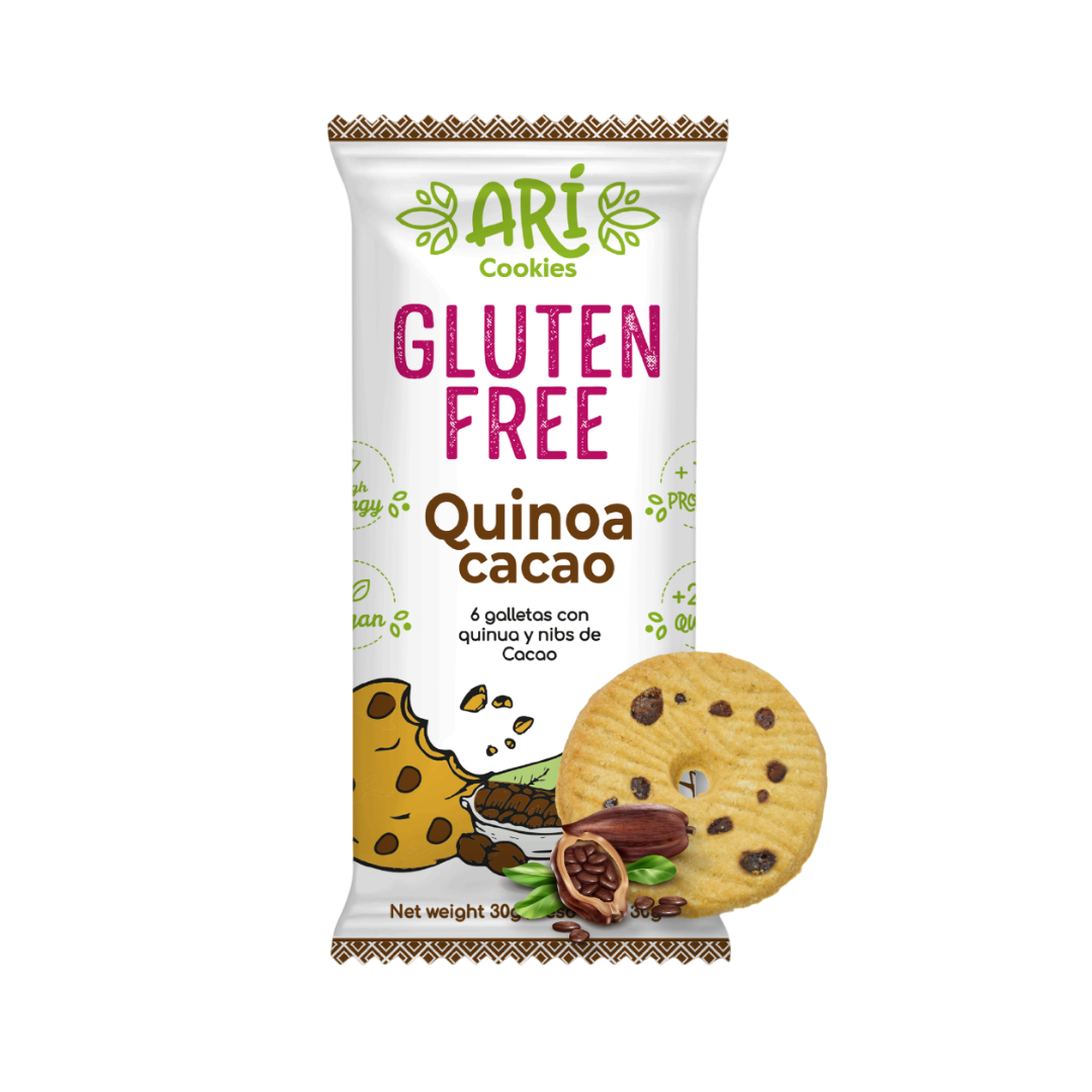 Galleta de quinua con nibs de cacao Ari, 30 gr