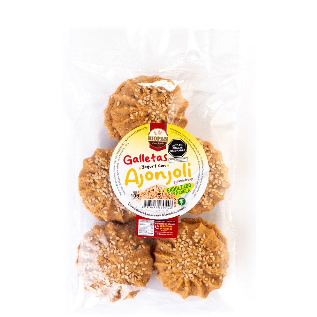 Galletas de yogurt con ajonjolí Biopan, 100 gr