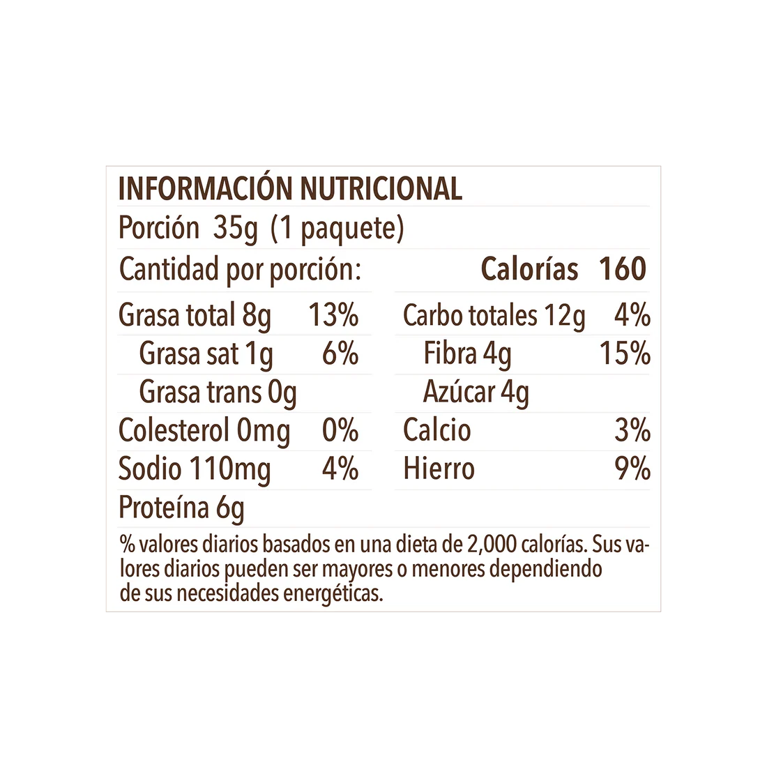 Galletas de avena y cacao rellenas de maní La Purita, 35 gr