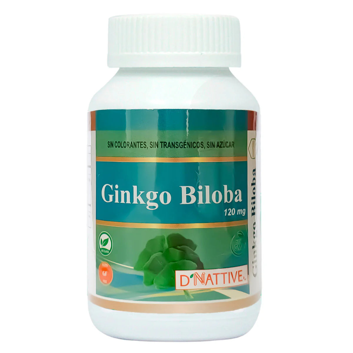 Ginkgo biloba 100 cápsulas D'Nattive, 120 mg