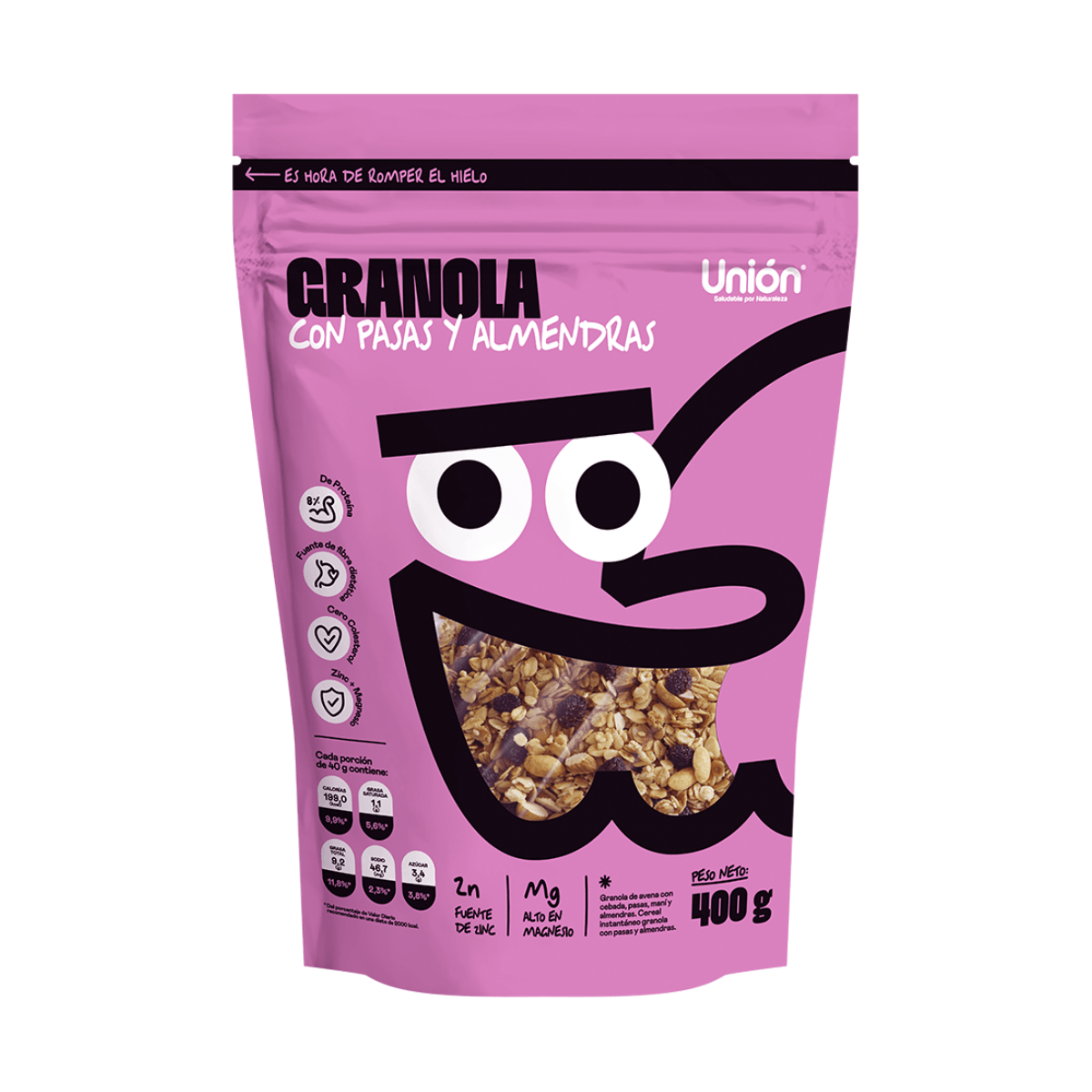 Granola con pasas y almendras Unión, 400 gr