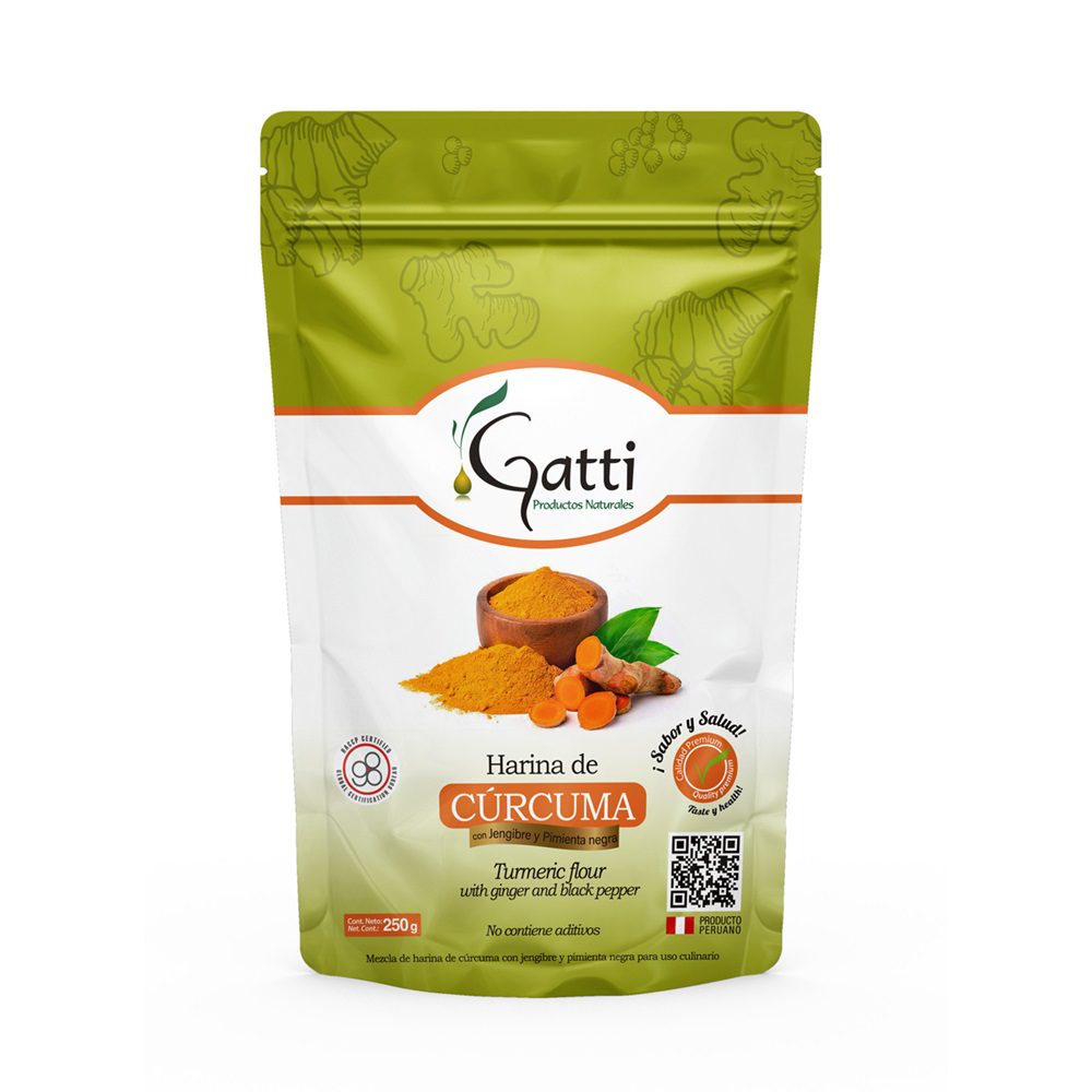 Harina de cúrcuma con jengibre y pimienta negra Gatti, 250 gr