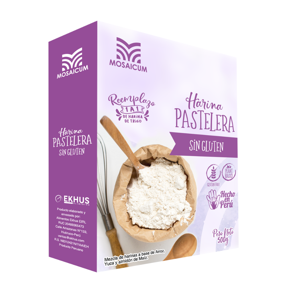 Harina pastelera sin gluten mosaicum, 500 gr