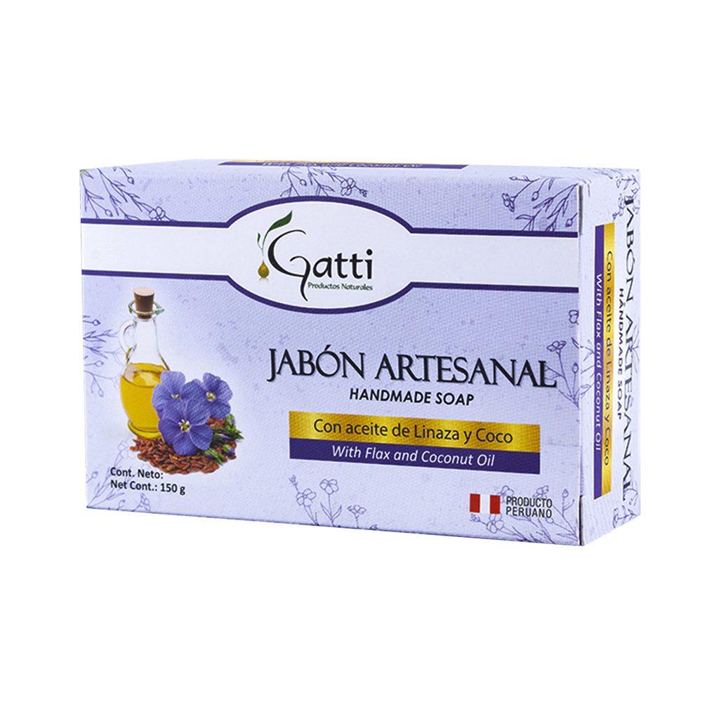 Jabón artesanal de carbón activado Gatti, 150 gr