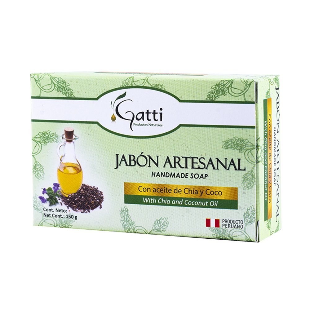 Jabón artesanal de coco Gatti, 150 gr