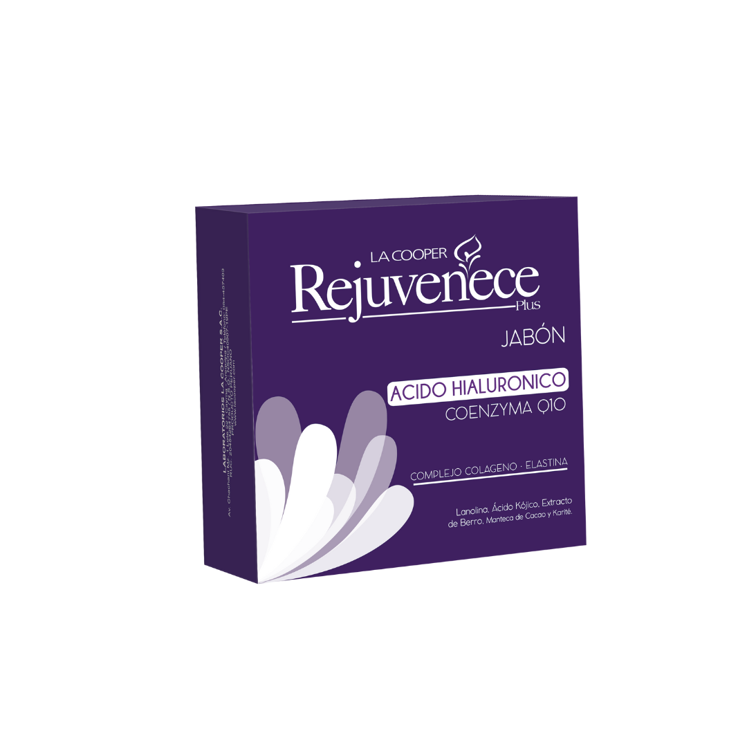 Jabón rejuvenece plus con ácido hialurónico La Cooper, 80 gr