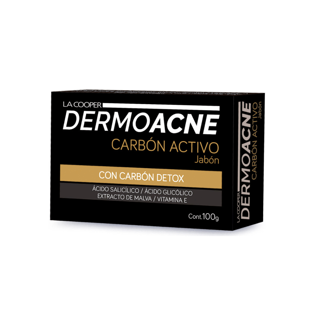Jabón dermoacne con carbón activo La Cooper, 100 gr