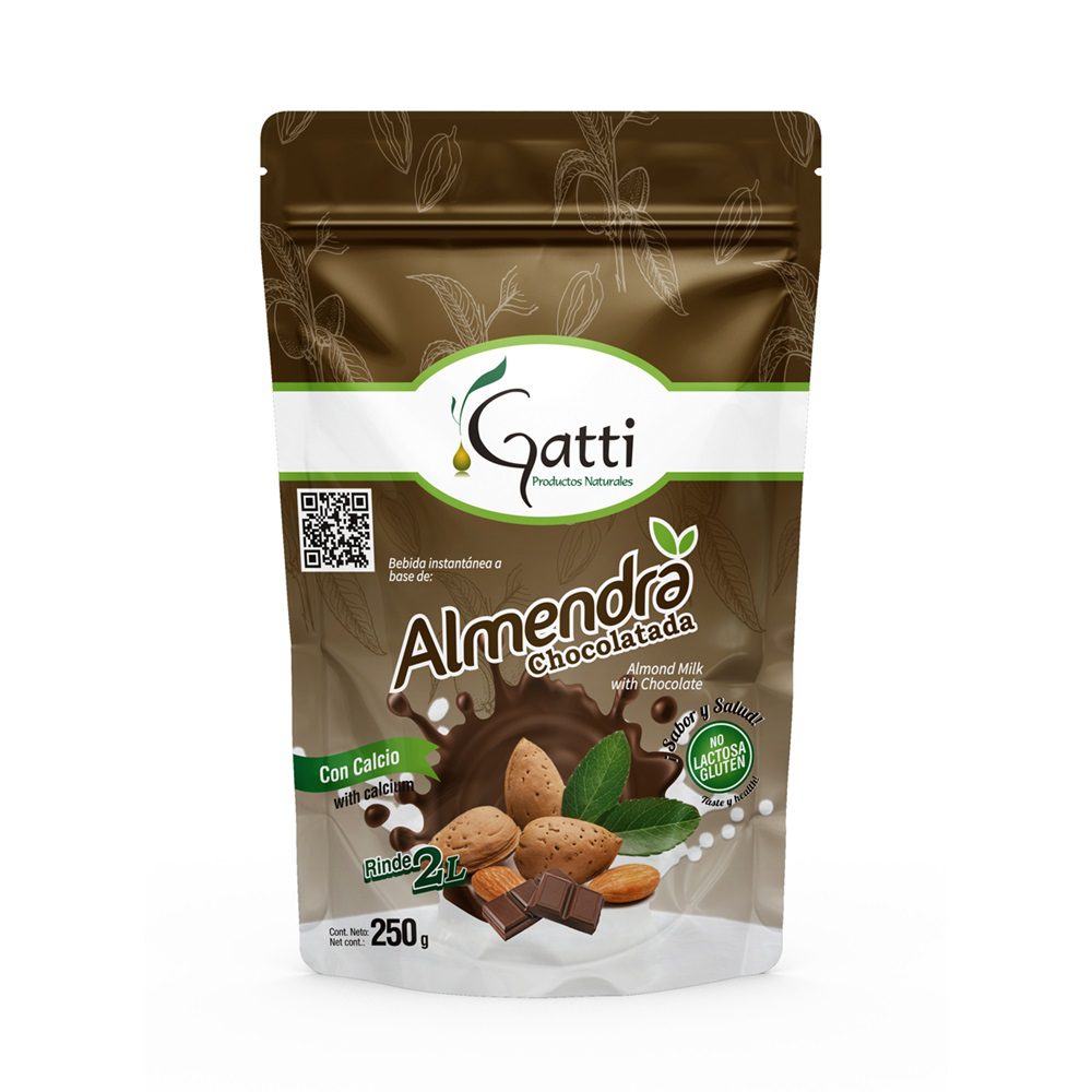 Leche vegetal de almendra chocolatada Gatti, 250 gr