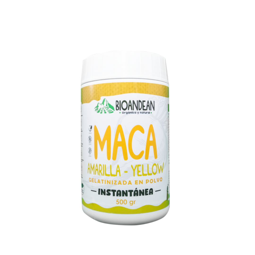 Maca amarilla gelatinizada Bioandean, 500 gr