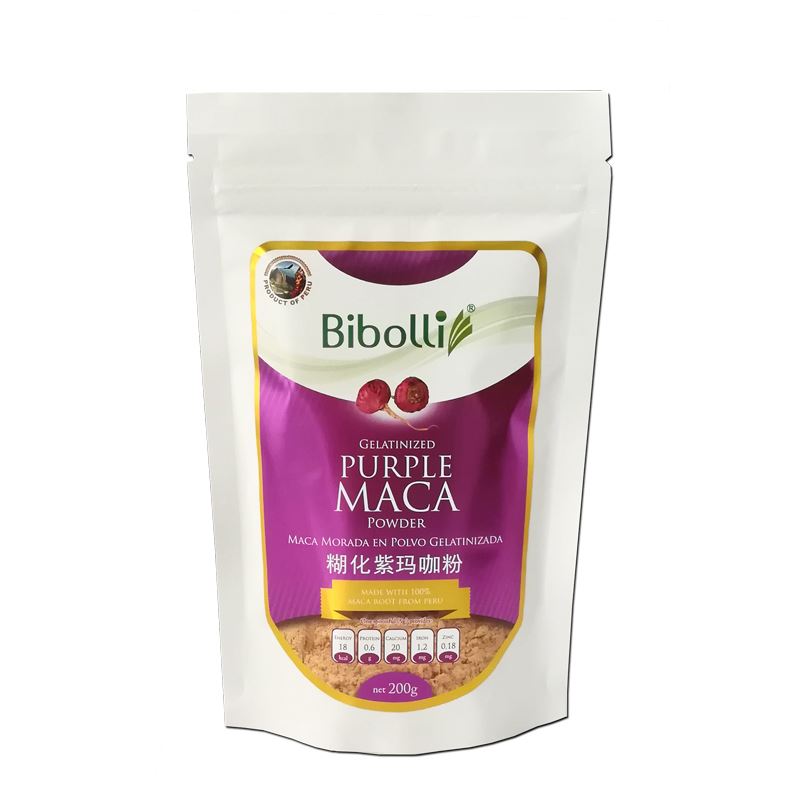 Maca morada gelatinizada, Bibolli