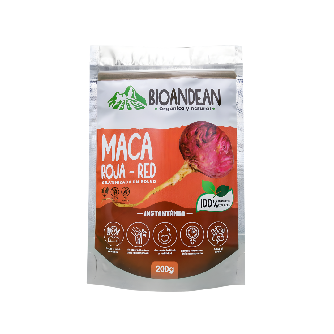 Maca roja gelatinizada Bioandean, 200 gr