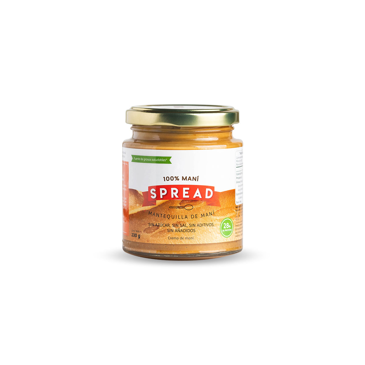 Mantequilla de maní 100% maní Spread, 230 gr