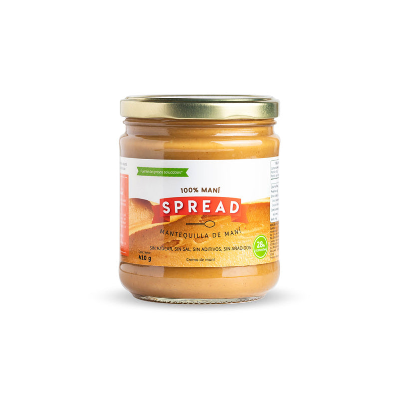 Mantequilla de maní 100% maní Spread, 410 gr