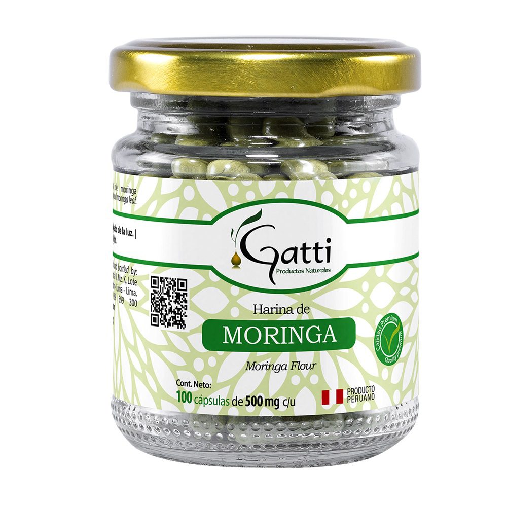 Moringa 100 cápsulas Gatti, 500 mg