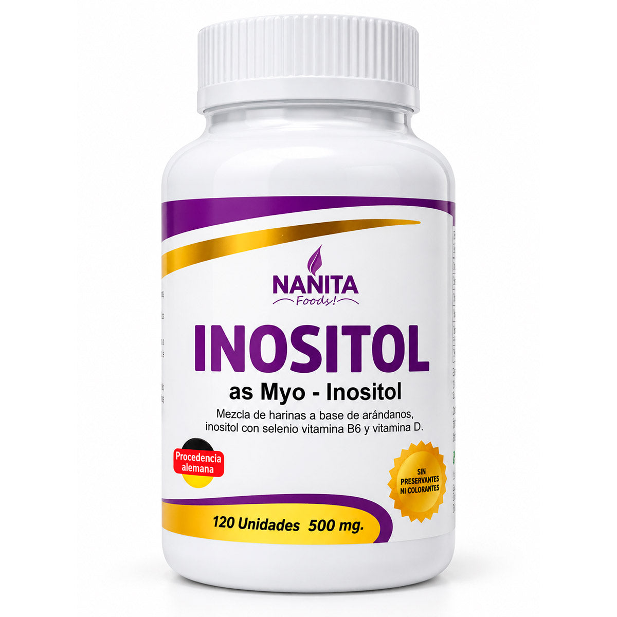 Myo-inositol 120 cápsulas Nanita Foods