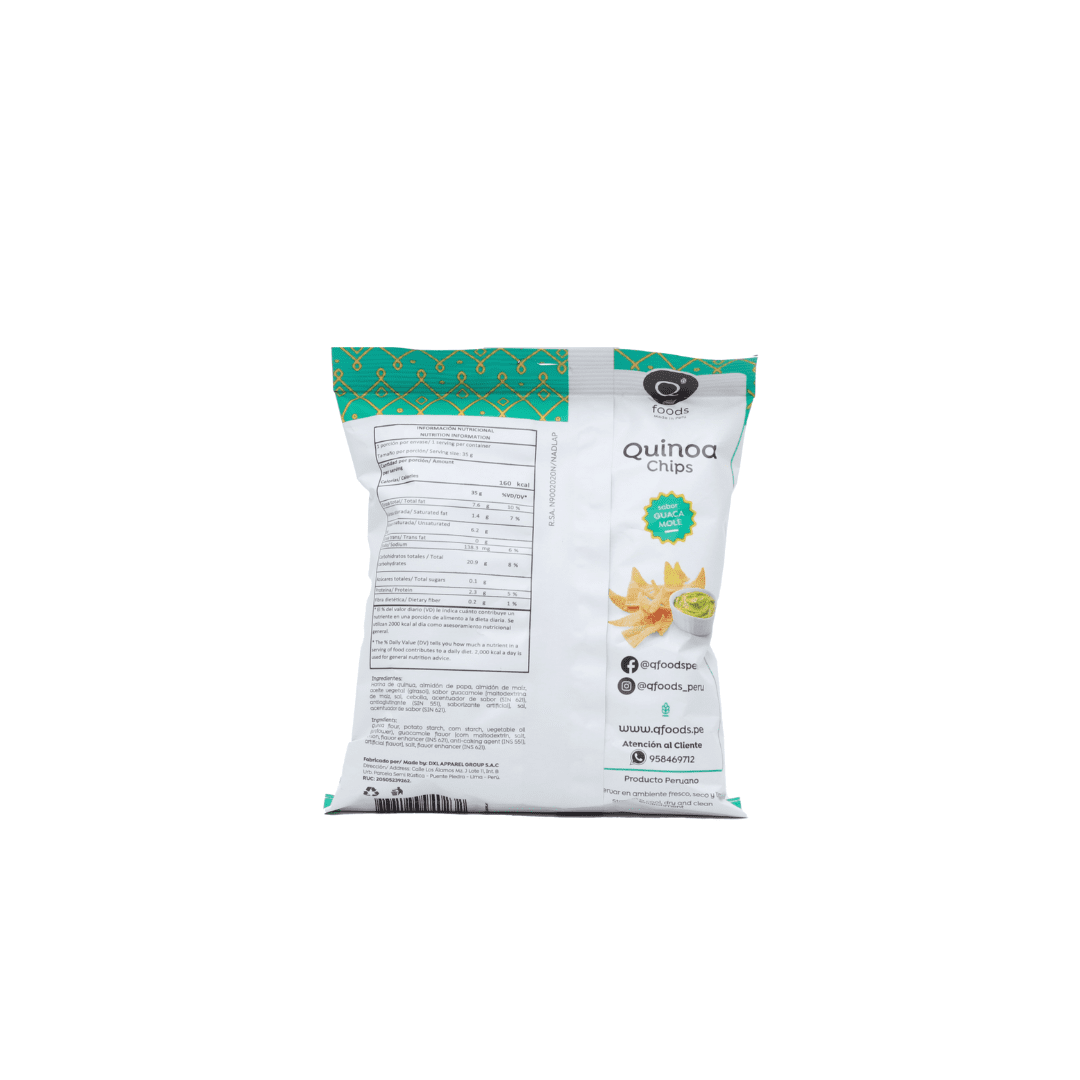 Chips de quinua sabor guacamole, QFoods