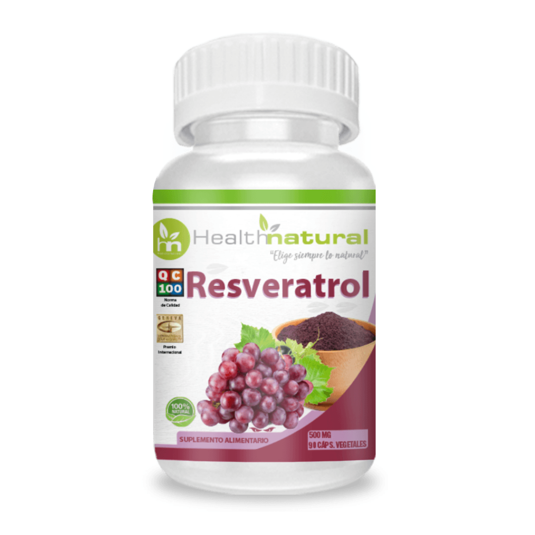Resveratrol 90 cápsulas Health Natural, 500 mg