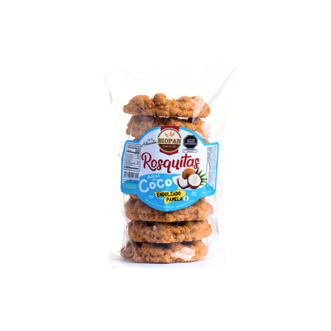 Rosquitas artesanales dulces con coco, Biopan