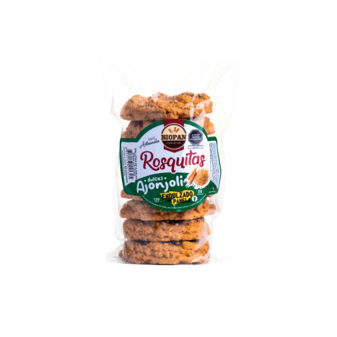 Rosquitas artesanales dulces con ajonjolí, Biopan