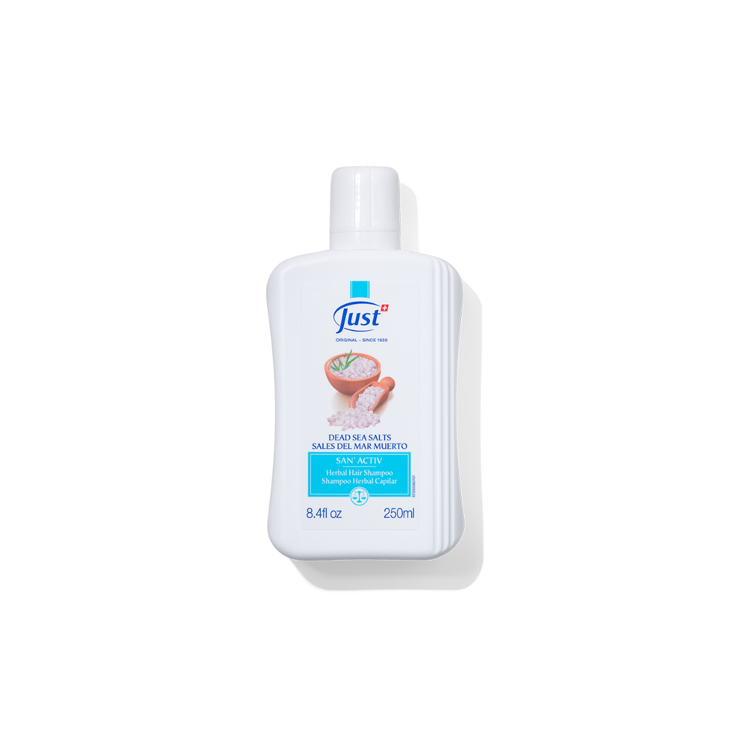 Shampoo de sales del mar muerto Just, 250 ml