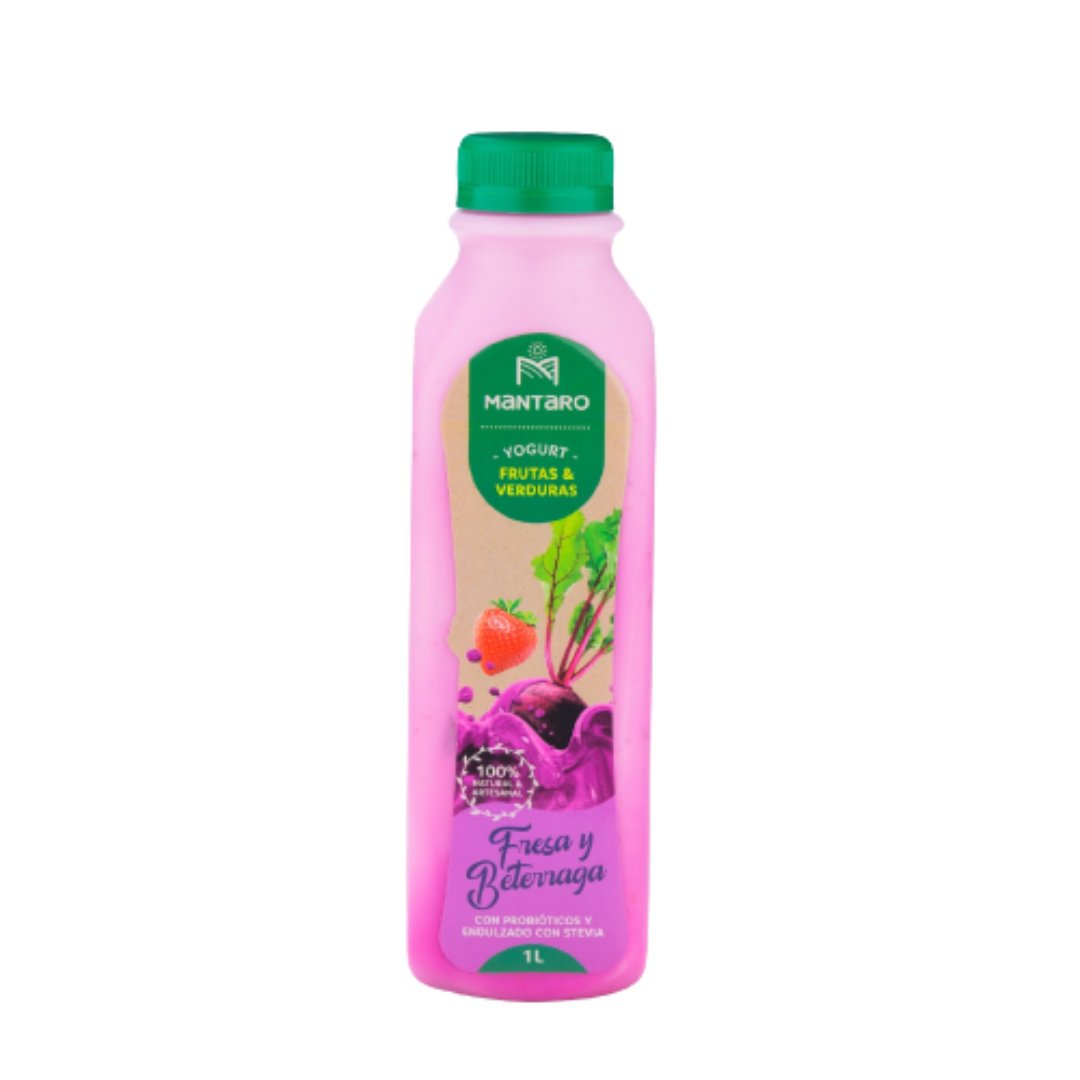[SOLO RETIRO EN TIENDA] - Yogurt de fresa y beterraga Mantaro, 1 lt