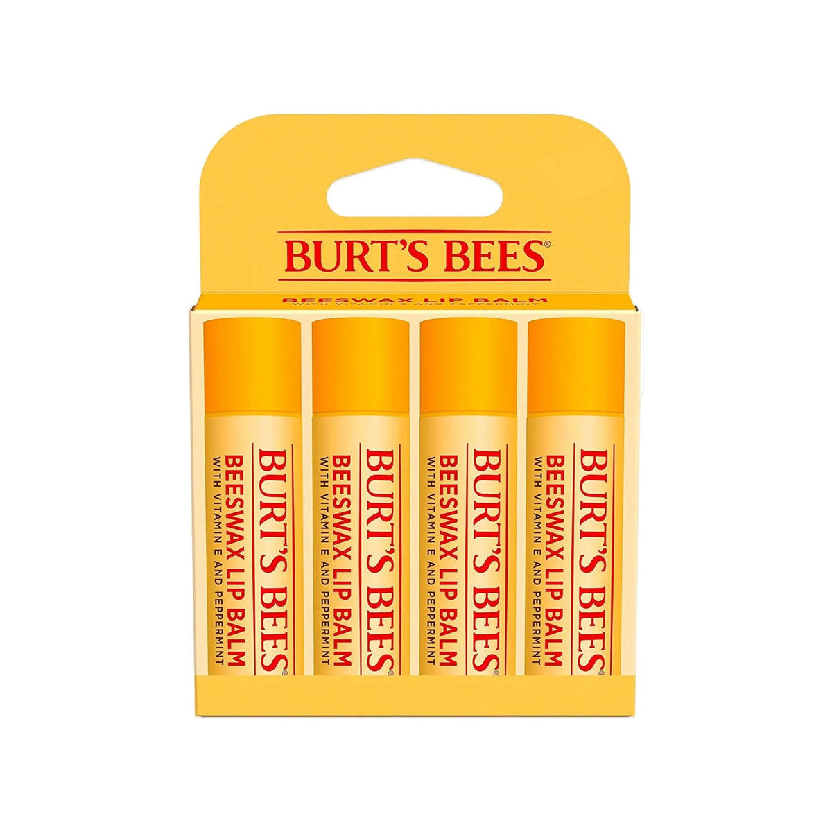 Bálsamo labial de cera de abejas Burt's Bees, pack x 4