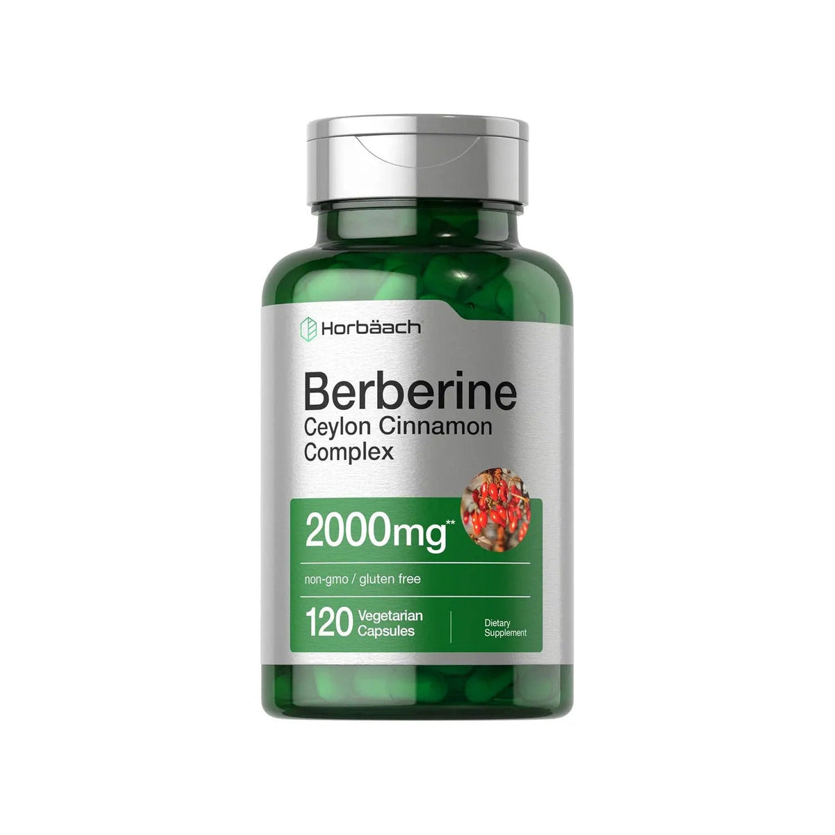 Berberina con canela de Ceilán 120 cápsulas Horbaach, 2000 mg