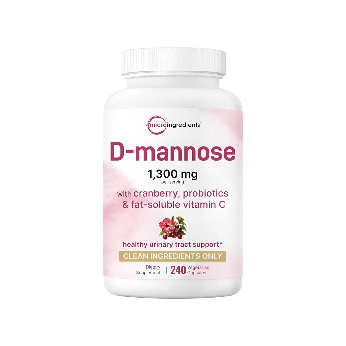 D-Manosa con arándano 240 cápsulas veganas, 1300 mg