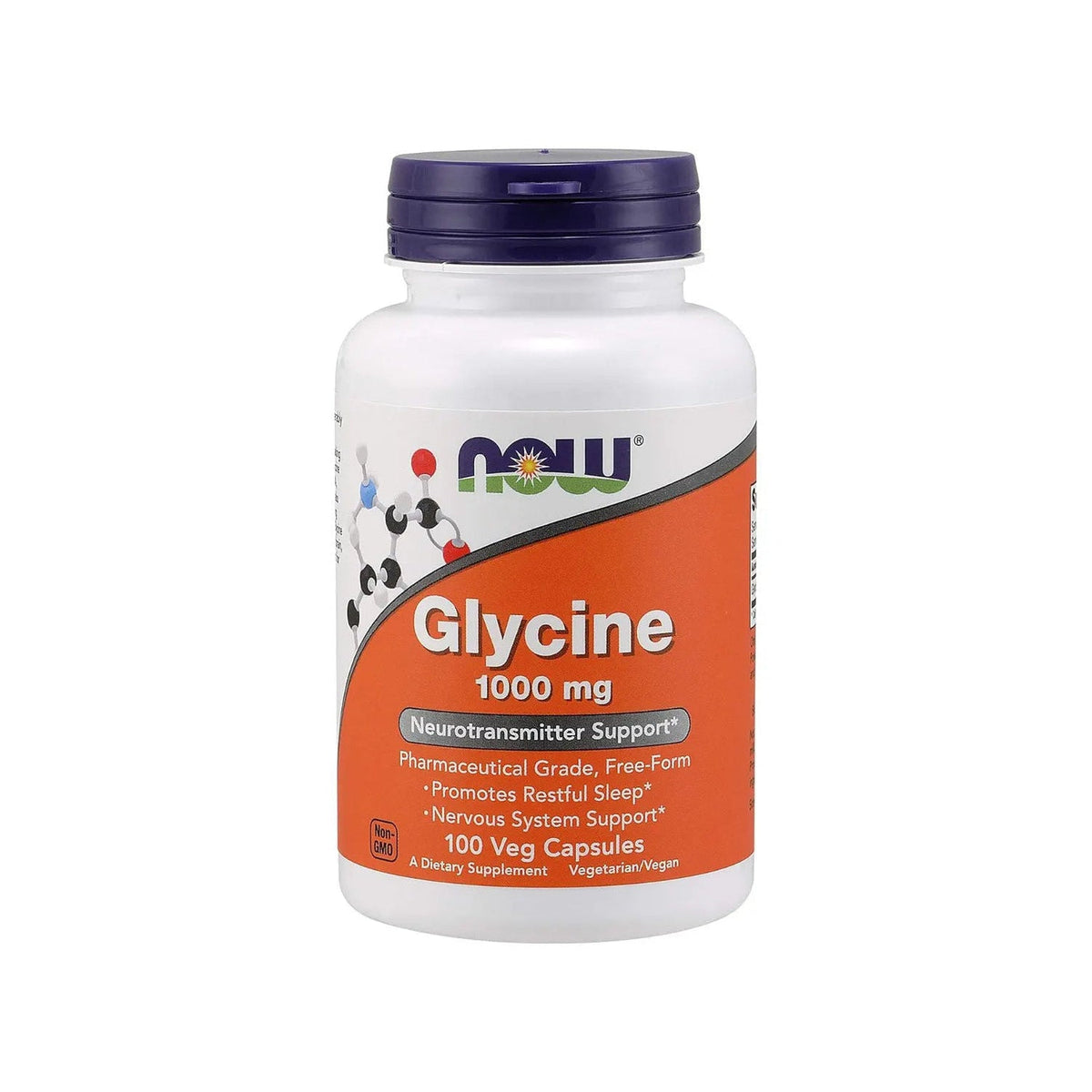 Glicina 100 cápsulas Now Foods, 1000 mg
