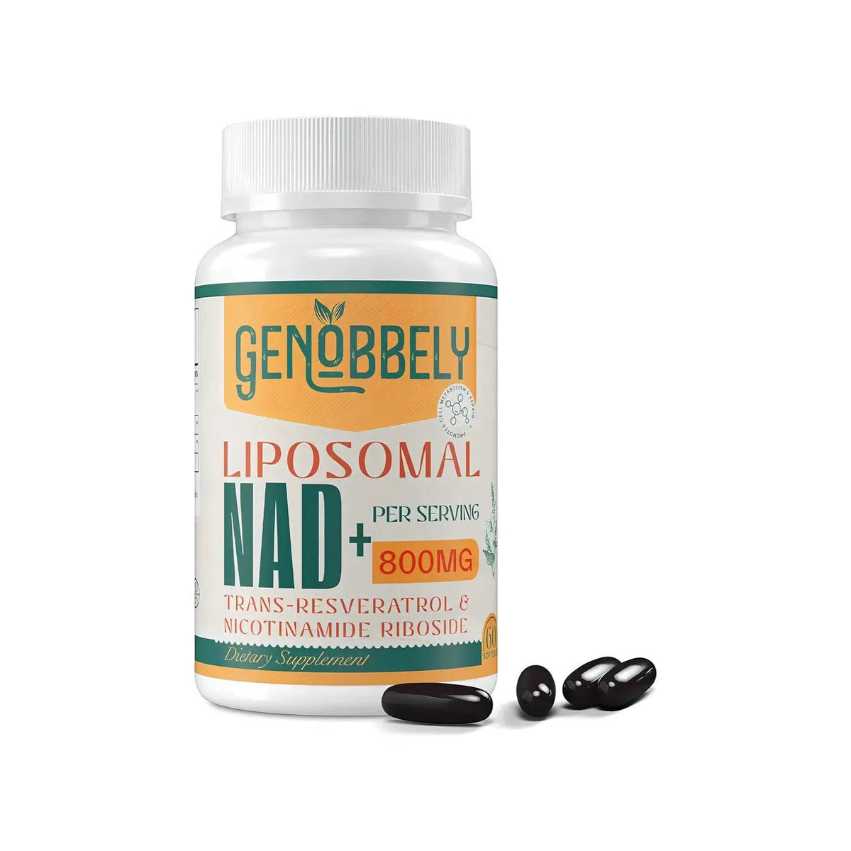 NAD+ liposomal con resveratrol 60 cápsulas, 800 mg