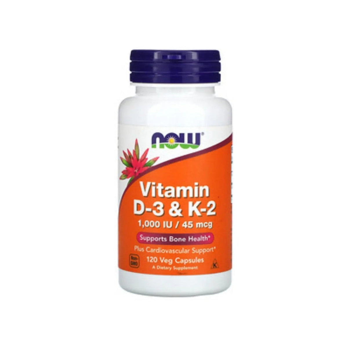 Vitamina D3 + K2 120 cápsulas Now Foods
