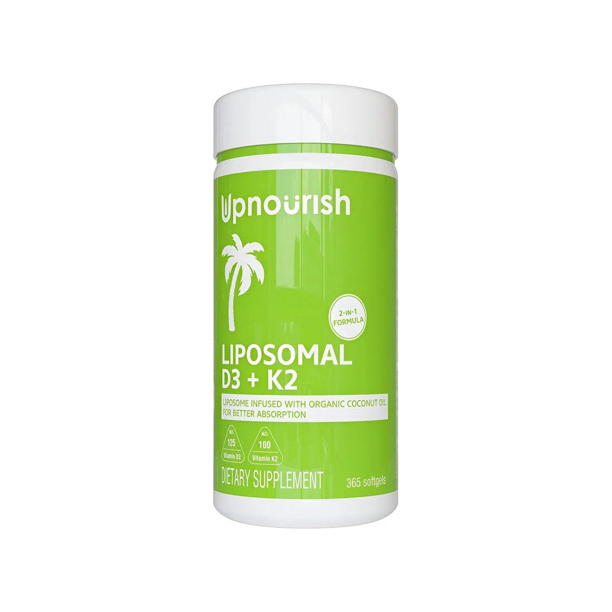 Vitamina D3 + K2 liposomal 365 cápsulas blandas Upnourish